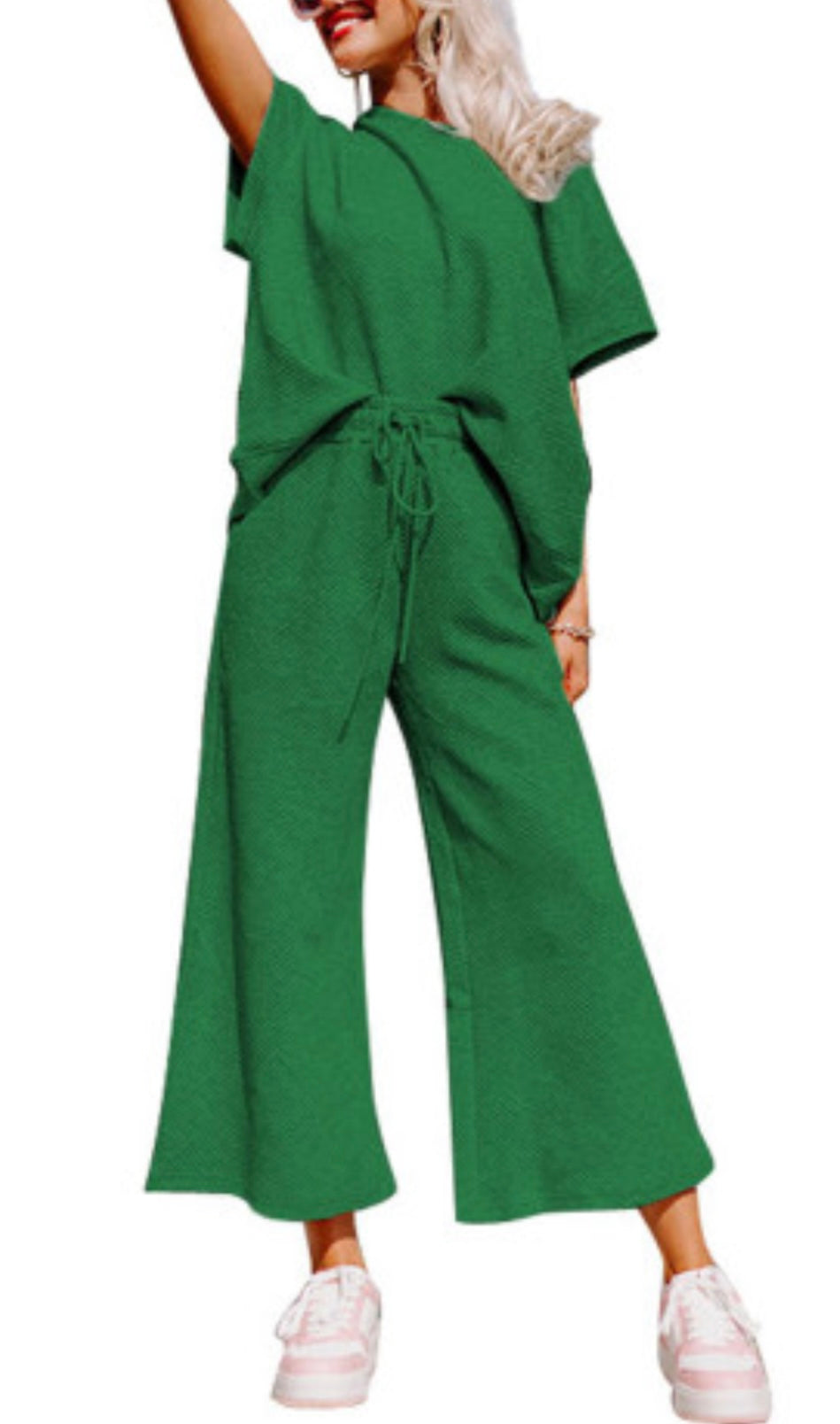 PREORDER - ends Wed 7/24 at 10 pm EST | textured pants set, green